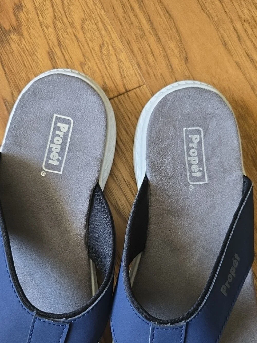 NWOT Propet Mens Navy and Gray Thong Sandals